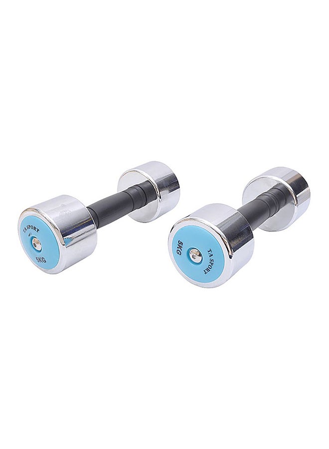TA SPORTS Set Of 2 Chrome Dumbbells 2x5kg  - Image 1