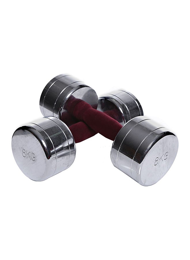 TA SPORTS Set Of 2 Tufted Handle Dumbbells 2x8kg - Image 1