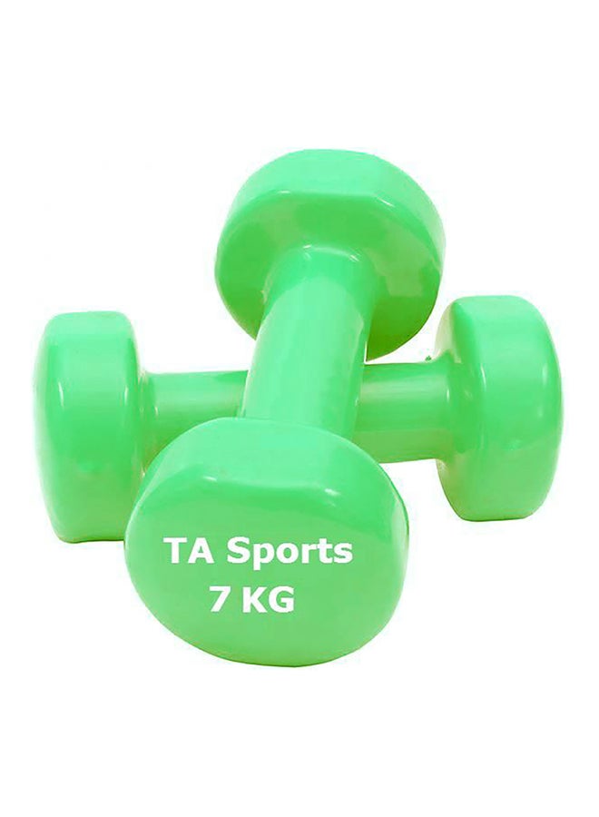 TA SPORTS Set Of 2 Vinyl Dumbbells - 2x7kg - Image 1