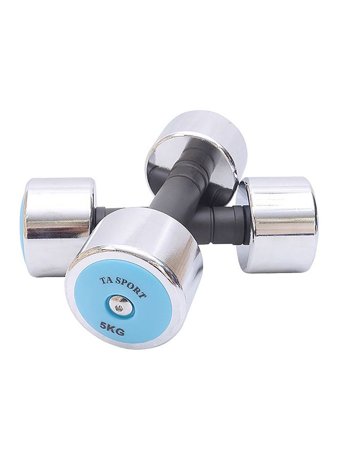 TA SPORTS Set Of 2 Chrome Dumbbells 2x5kg  - Image 2