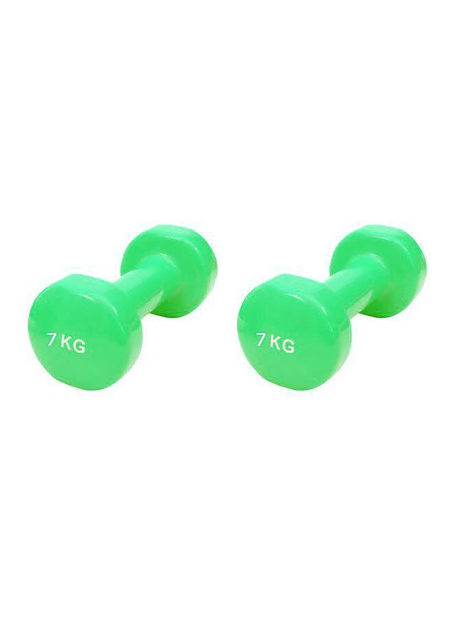 TA SPORTS Set Of 2 Vinyl Dumbbells - 2x7kg - Image 2