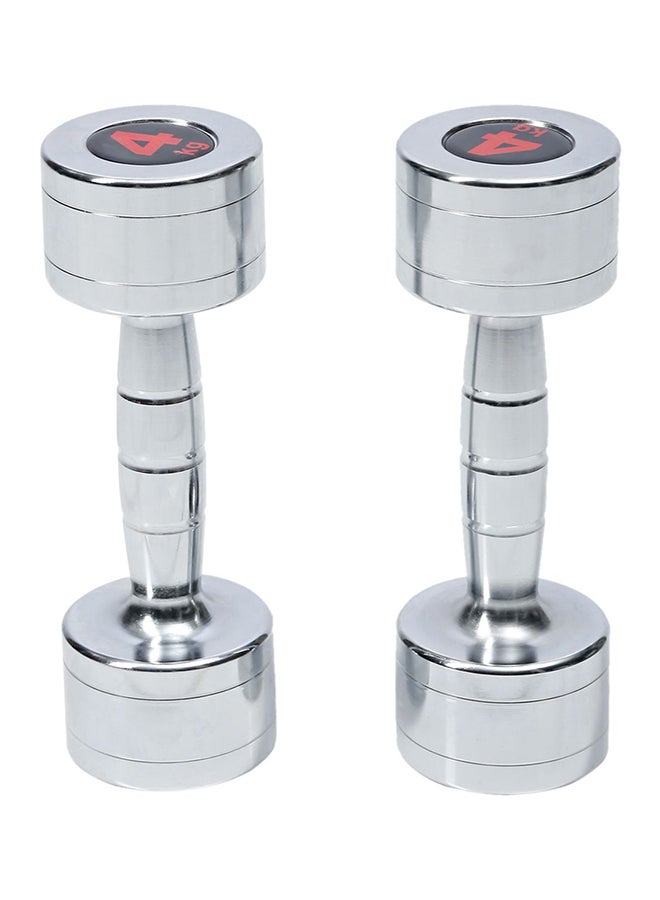 TA SPORTS Set Of 2 Chrome Dumbbells 2x4kg  - Image 2