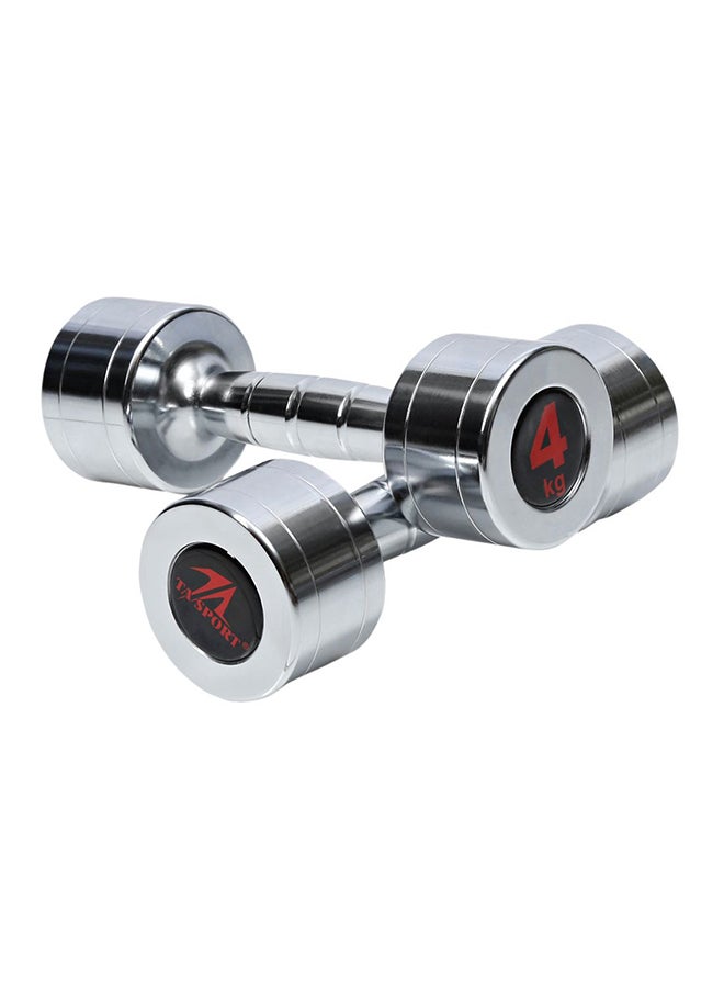 TA SPORTS Set Of 2 Chrome Dumbbells 2x4kg  - Image 1
