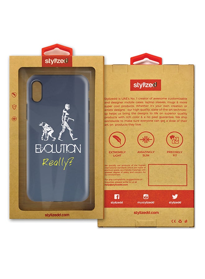 Stylizedd Polycarbonate Dual Layer Tough Case Cover Matte Finish For Apple iPhone X Evolution Really Grey - Image 2