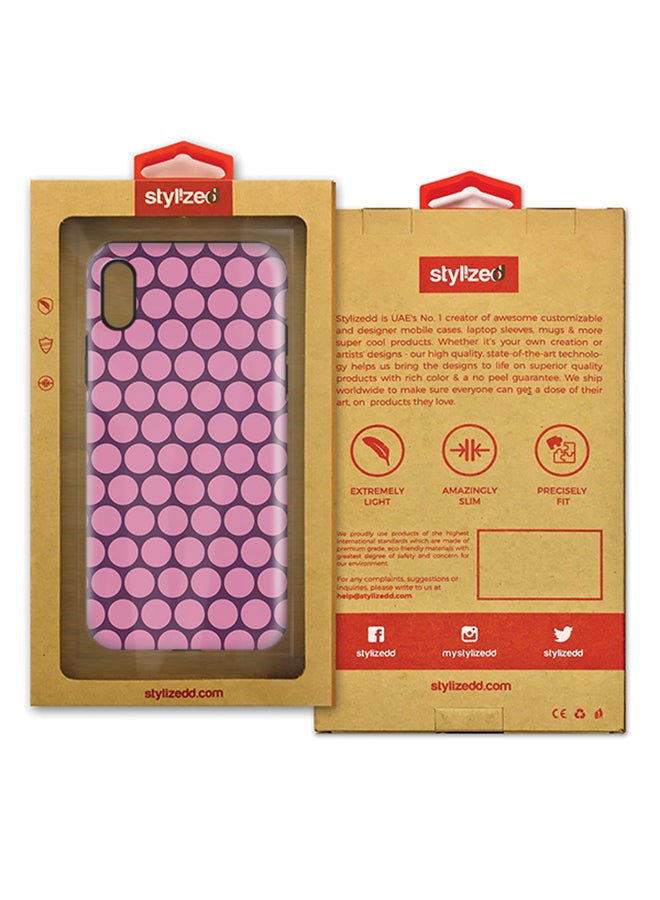 Stylizedd Polycarbonate Dual Layer Tough Case Cover Matte Finish For Apple iPhone X Purple Honeycombs - Image 2