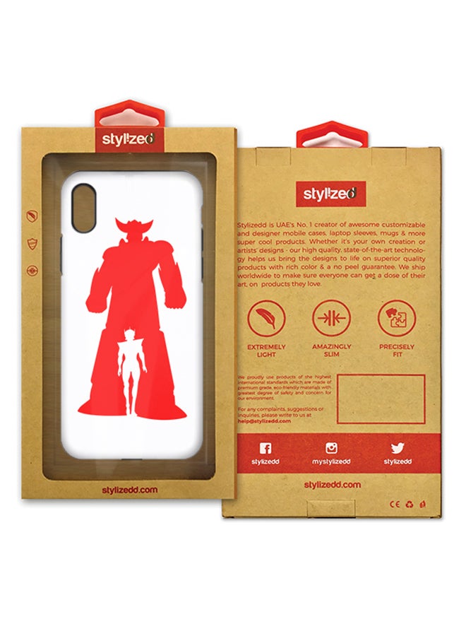 Stylizedd Polycarbonate Dual Layer Tough Case Cover Matte Finish For Apple iPhone X Grendizer White - Image 2