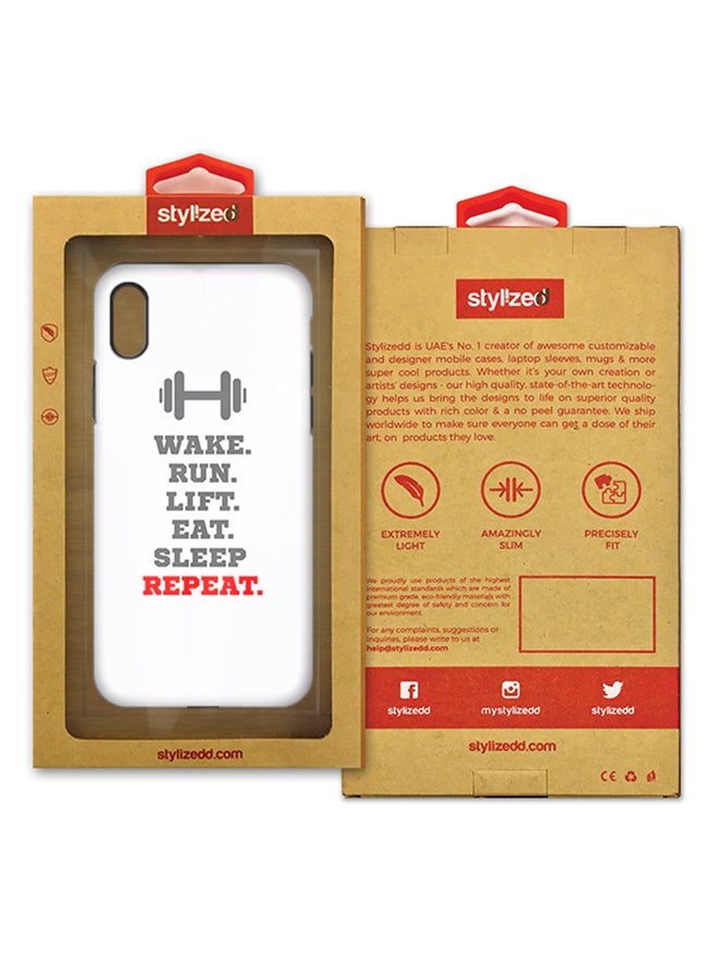 Stylizedd Polycarbonate Dual Layer Tough Case Cover Matte Finish For Apple iPhone X Routine White - Image 2