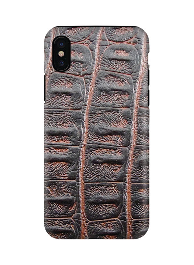 Stylizedd Polycarbonate Dual Layer Tough Case Cover Matte Finish For Apple iPhone X Viper Skin Leather - Image 1
