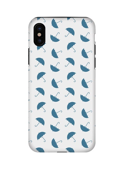 Polycarbonate Dual Layer Tough Case Cover Matte Finish For Apple iPhone X Falling Umbrellas