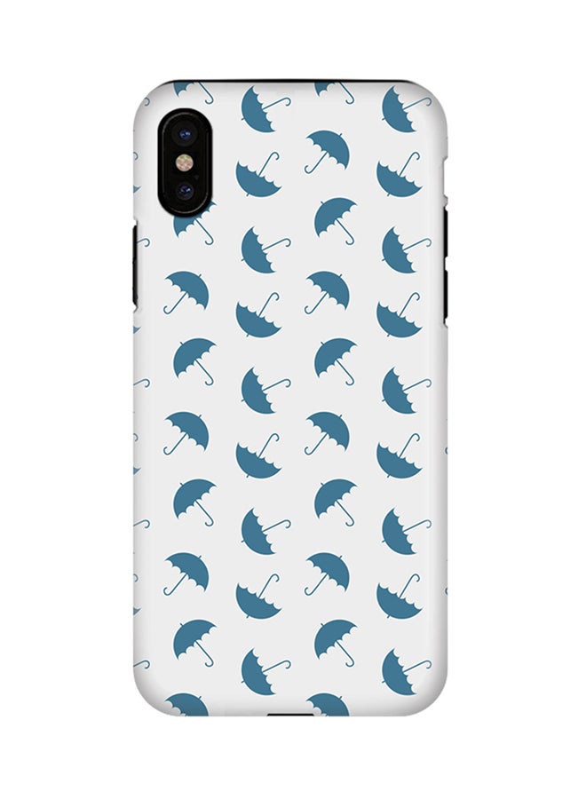 Polycarbonate Dual Layer Tough Case Cover Matte Finish For Apple iPhone X Falling Umbrellas