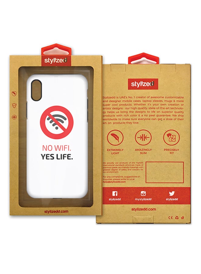 Stylizedd Polycarbonate Dual Layer Tough Case Cover Matte Finish For Apple iPhone X No WiFi, Yes Life - Image 2