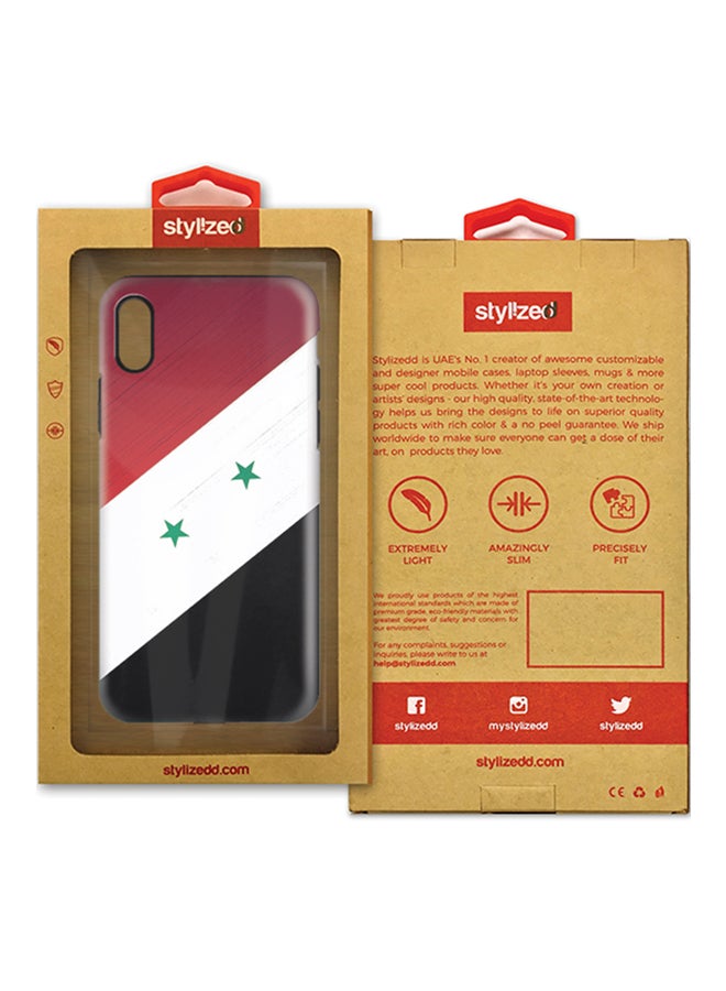 Stylizedd Polycarbonate Dual Layer Tough Case Cover Matte Finish For Apple iPhone X Flag of Syria - Image 2