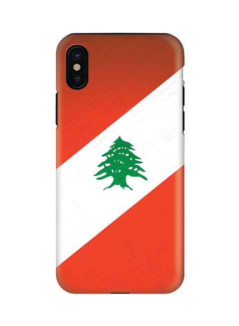 Polycarbonate Dual Layer Tough Case Cover Matte Finish For Apple iPhone X Flag of Lebanon