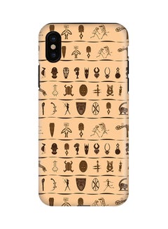 Polycarbonate Dual Layer Tough Case Cover Matte Finish For Apple iPhone X Tribal Hieroglyphics