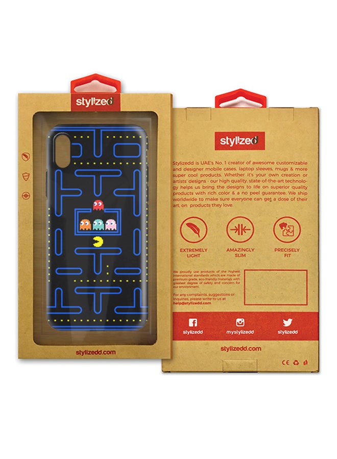 Polycarbonate Dual Layer Tough Case Cover Matte Finish For Apple iPhone X Pacman