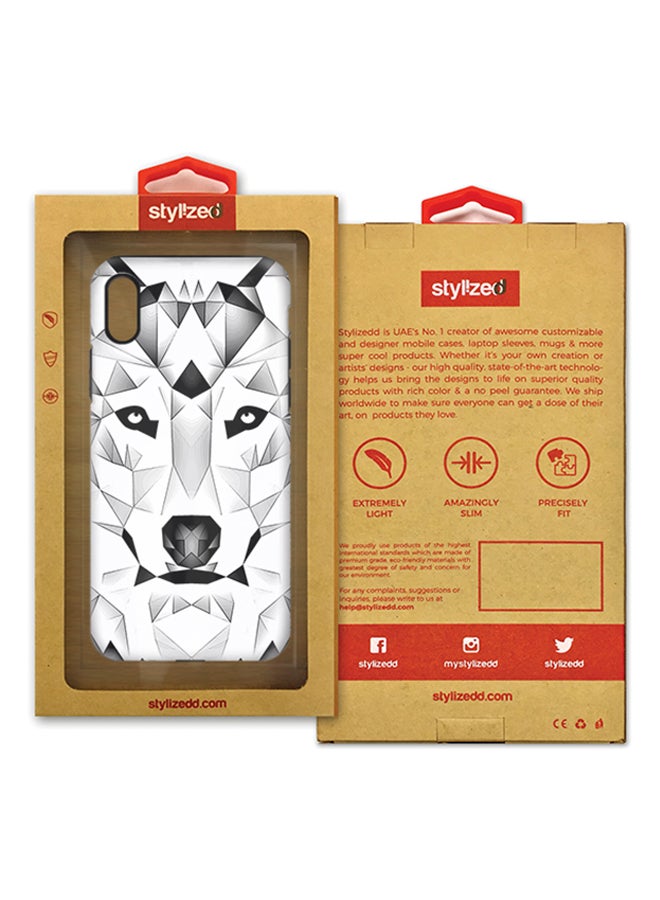 Stylizedd Polycarbonate Dual Layer Tough Case Cover Matte Finish For Apple iPhone X Poly Wolf - Image 2