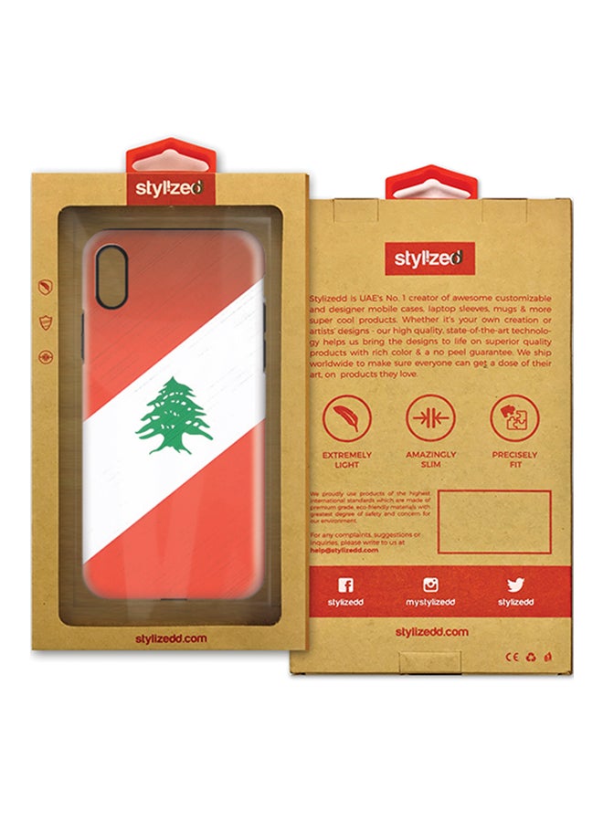 Polycarbonate Dual Layer Tough Case Cover Matte Finish For Apple iPhone X Flag of Lebanon