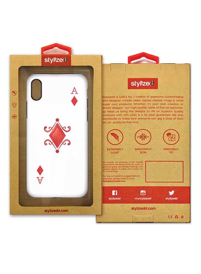 Stylizedd Polycarbonate Dual Layer Tough Case Cover Matte Finish For Apple iPhone X Ace of Diamonds  - Image 2