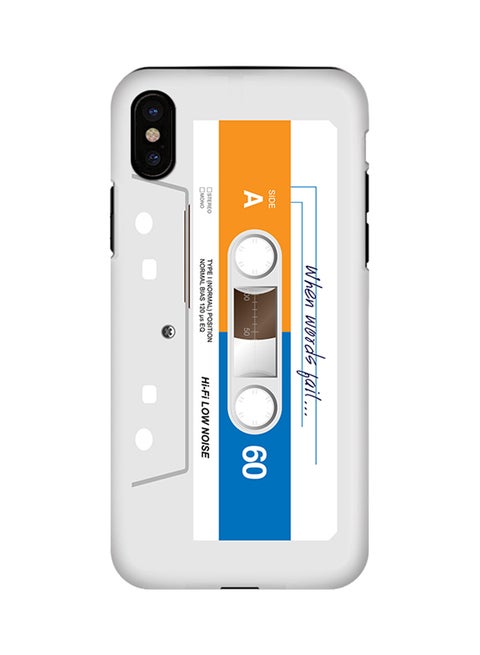 Polycarbonate Dual Layer Tough Case Cover Matte Finish For Apple iPhone X When Words Fail White Tape