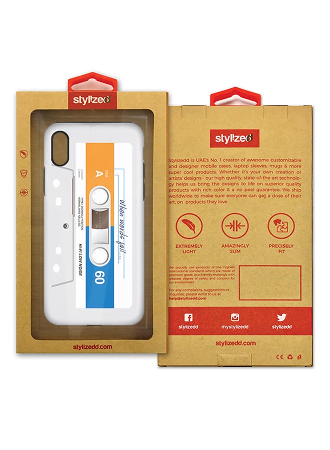 Polycarbonate Dual Layer Tough Case Cover Matte Finish For Apple iPhone X When Words Fail White Tape