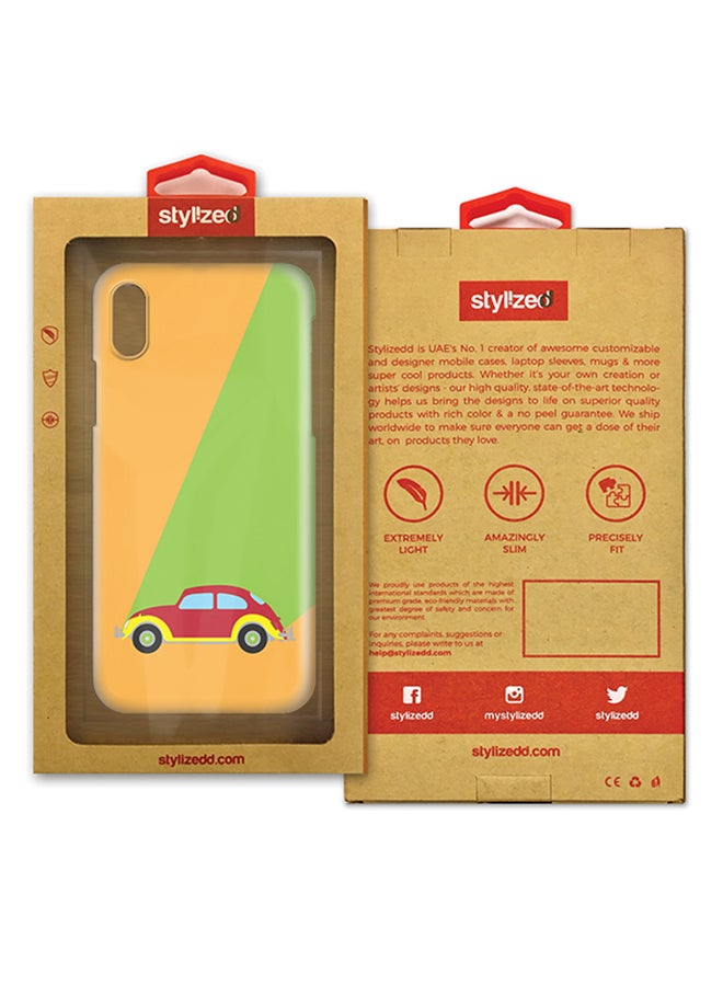 Polycarbonate Slim Snap Case Cover Matte Finish For Apple iPhone X Retro Bug Orange