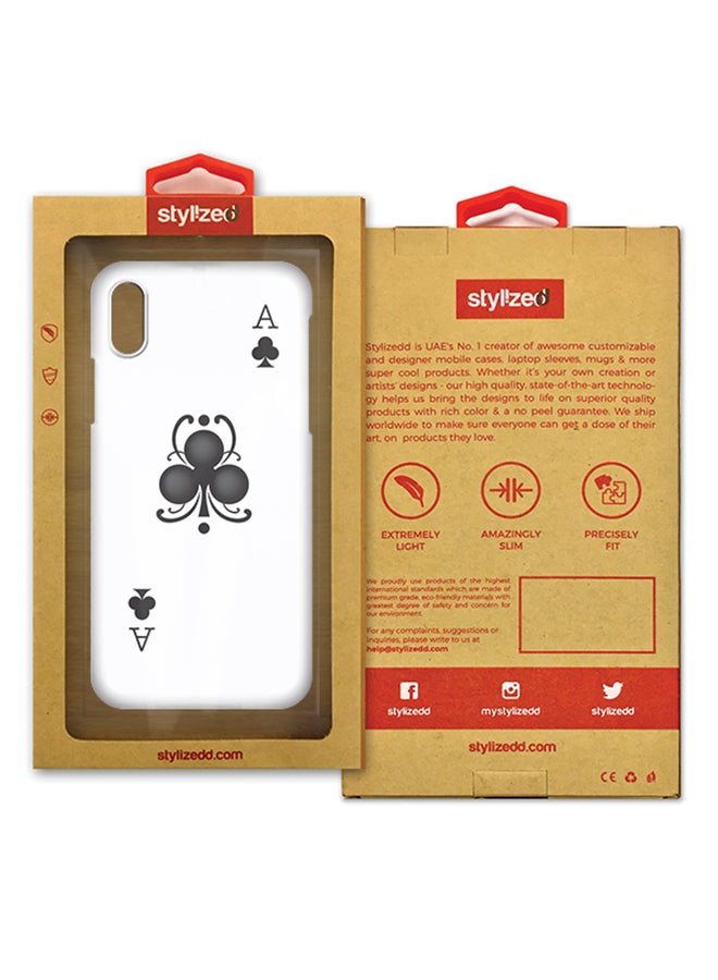 Stylizedd Polycarbonate Slim Snap Case Cover Matte Finish For Apple iPhone X Ace of Clubs  - Image 2