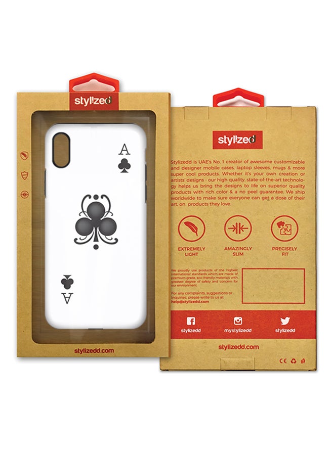 Stylizedd Polycarbonate Dual Layer Tough Case Cover Matte Finish For Apple iPhone X Ace of Clubs  - Image 2
