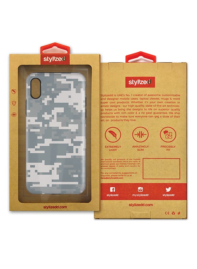 Stylizedd - Polycarbonate Dual Layer Tough Case Cover Matte Finish For Apple iPhone X Digital Camo - Image 1