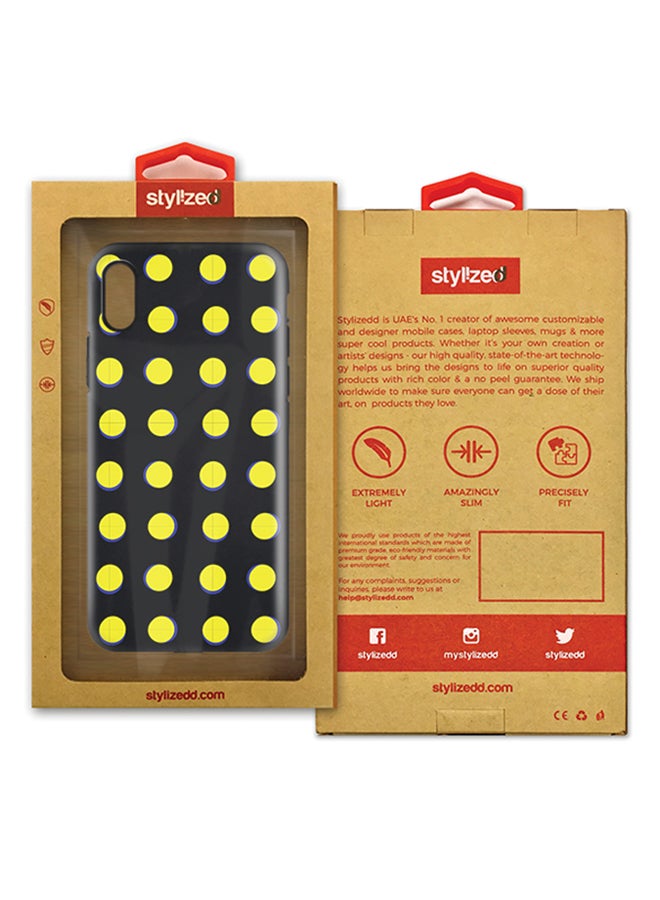 Stylizedd - Polycarbonate Dual Layer Tough Case Cover Matte Finish For Apple iPhone X Yellow Dots - Image 1