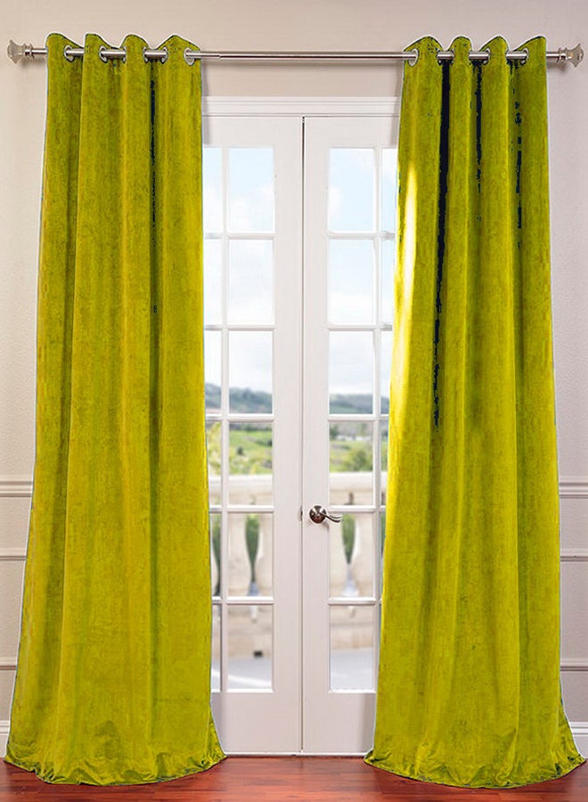 Royal Lined Blackout Eyelet Window/Door Curtain Lemon Green 50 W X 144 Linch - v1510476139/N12731987A_1