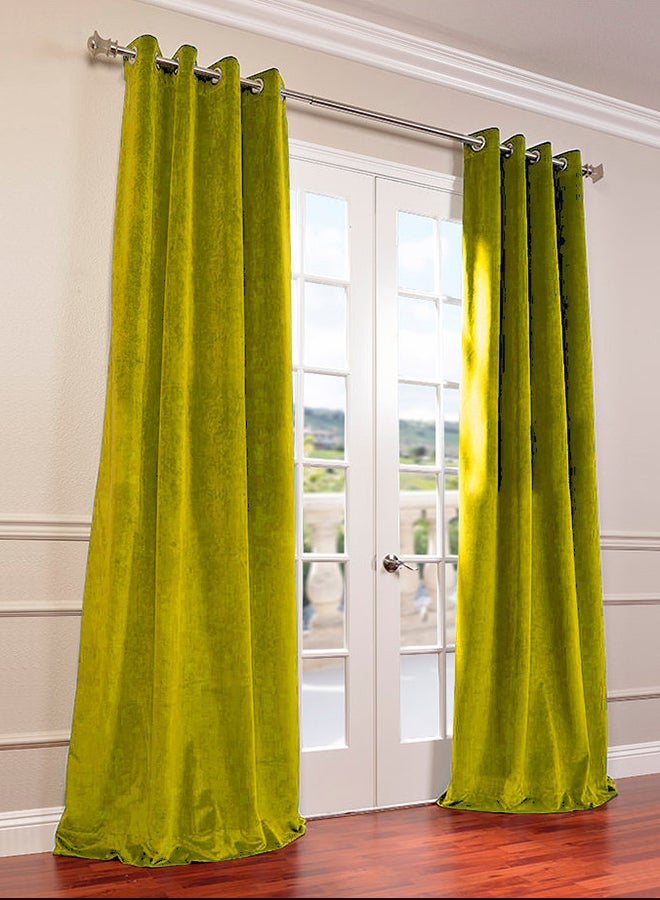 Royal Lined Blackout Eyelet Window/Door Curtain Lemon Green 50 W X 144 Linch - v1510476214/N12731987A_2