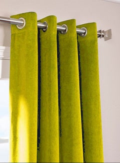 Fascination Royal Lined Blackout Eyelet Window/Door Curtain Lemon Green 50 W X 144 Linch  - Image 3