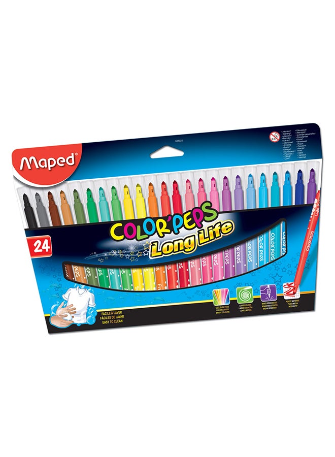 مابد حزمة من 24 قلم رسم بيبس أزرق/أخضر/أسود