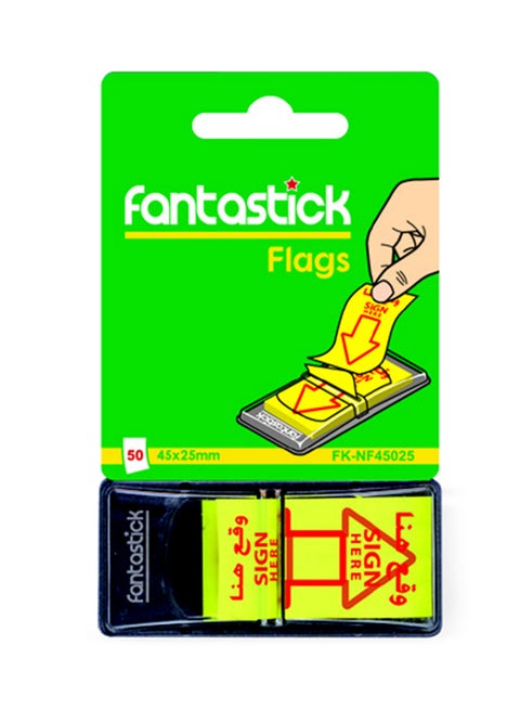24-Piece Index Sign Here Flags Yellow