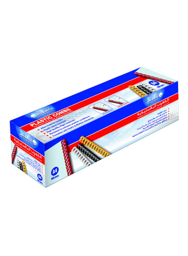 ATLAS - 100-Piece Plastic Bind Combs Multicolour - Image 1