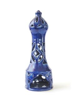 o'de rose Minaret Candle Holder Navy 25x9cm 