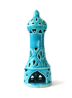 o'de rose Minaret Candle Holder Turquoise 21x8cm 