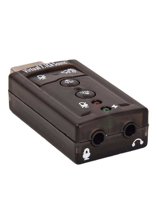 oem - 7.1 Channel USB External Sound Card Audio Adapter Black - Image 1