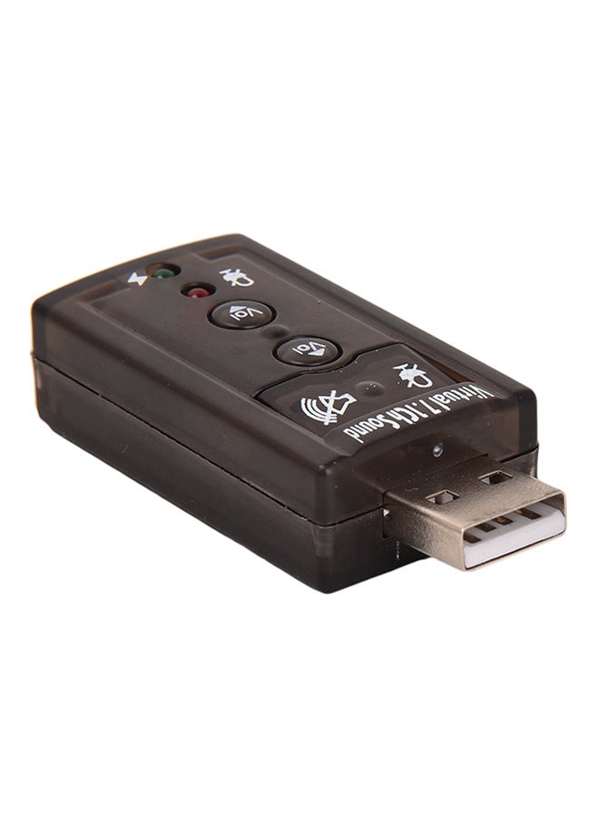 oem - 7.1 Channel USB External Sound Card Audio Adapter Black - Image 1