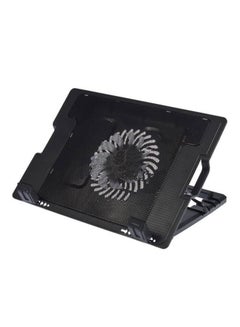 oem 2 USB Port Cooling Fan Pad Stand With LED For Laptop Black  - Image 1