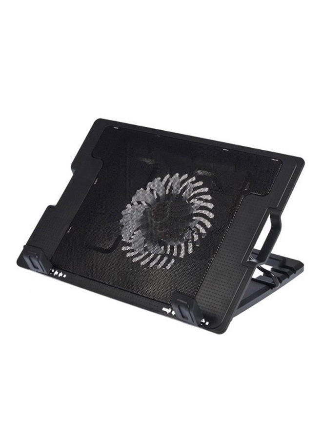 oem 2 USB Port Cooling Fan Pad Stand With LED For Laptop Black  - Image 1
