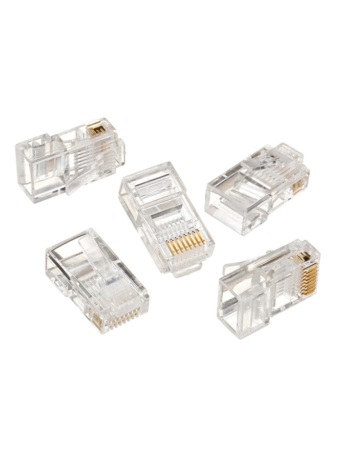 Oem Pack Of 100 RJ45 CAT5 Modular Connectors Clear Best Price KSA oem-pack-of-100-rj45-cat5-modular-connectors-clear-best-price-ksa
