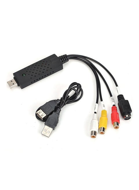 USB 2.0 Video Capture Card Adapter With Audio For PS, XBOX 360, AV, VHS, DVT And CCTV Black