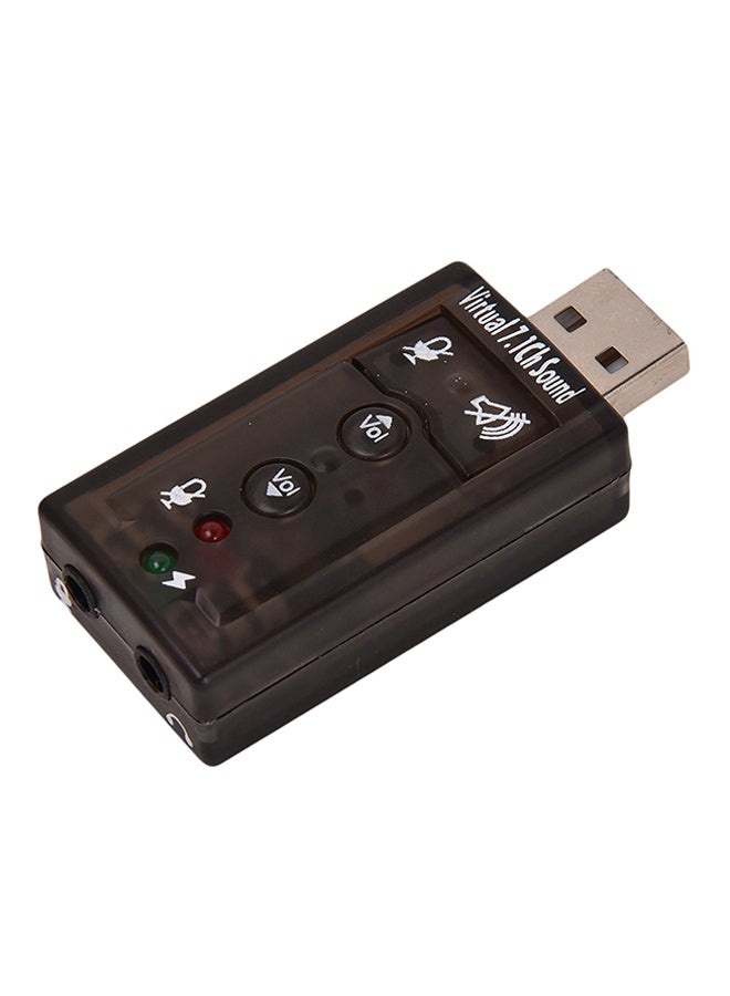 oem - 7.1 Channel USB External Sound Card Audio Adapter Black - Image 1