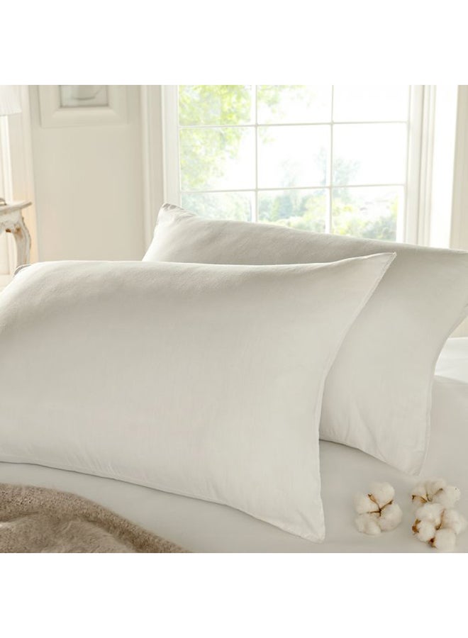 Comfy 2-Piece 144 GSM Pillow Set cotton White 45x70cm