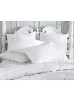 Comfy Self Striped Pillow Cotton White 50x70centimeter 