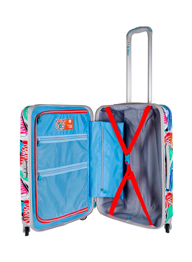 BG Berlin 4 Wheel Spinner Old School Trolley Luggage 24 inches Multicolour  - Image 4