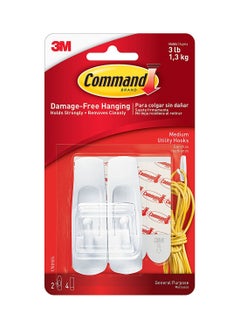 Command Pack Of 2 Medium Hooks White  - Image 2
