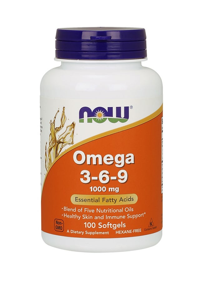 Now Foods Omega 3-6-9 1000 mg 100 Softgels 