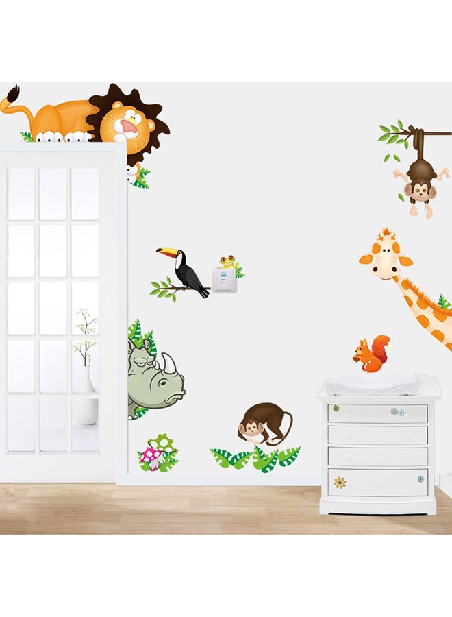 Cute Monkeys Big Trees Cartoon Removable Wall Sticker Multicolour - v1511174842/N12479273A_2